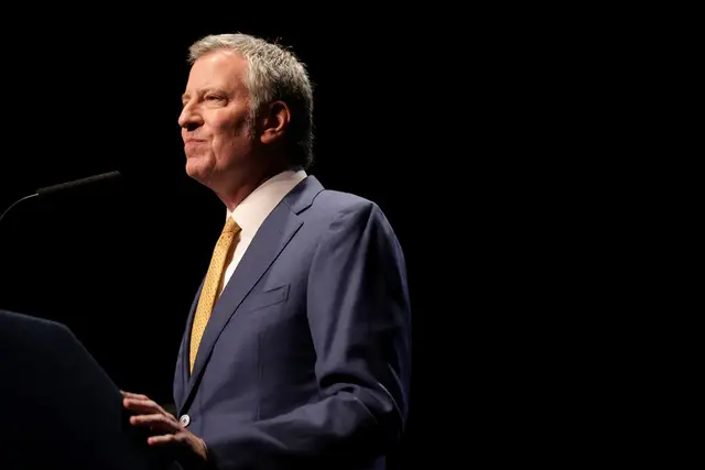 Mayor Bill de Blasio speaks at his State of the City address in New York earlier this month